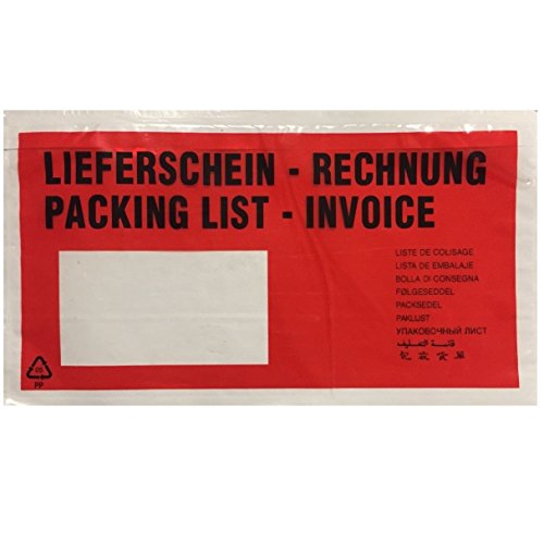 1000 Rosso Buste bolla di consegna DIN lungo