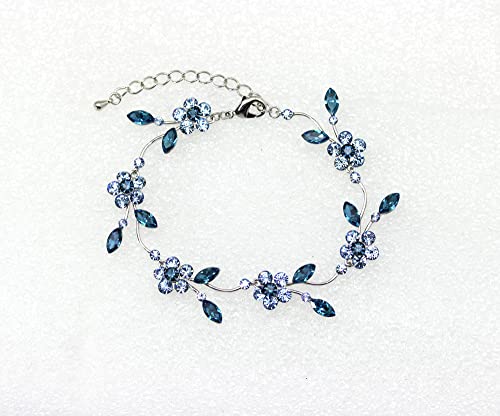 Image of Faship Gorgeous Rhinestone Crystal Floral Necklace Earrings Set