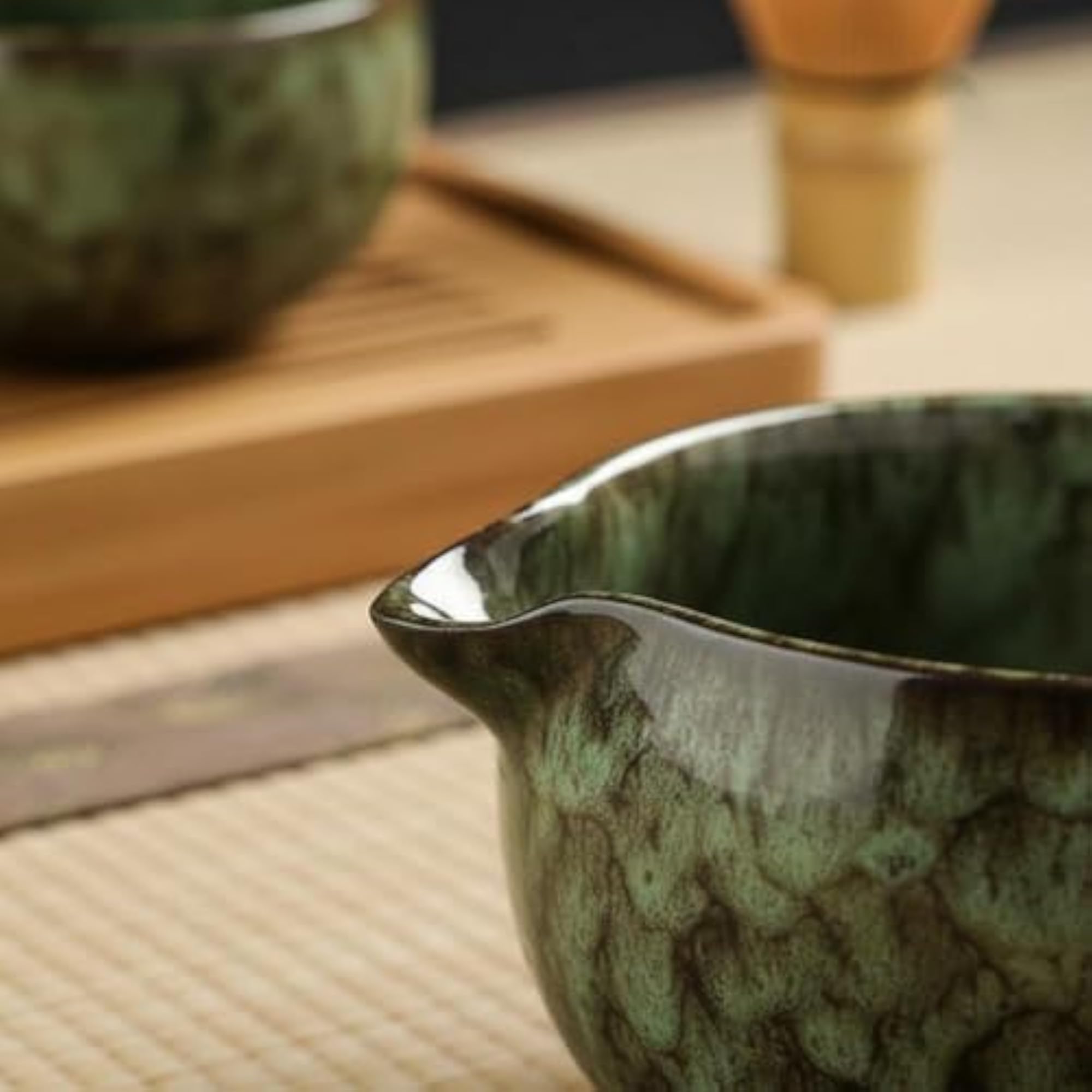 Handmade Ceramic Matcha Whisking Bowl, Brown-Red Glaze