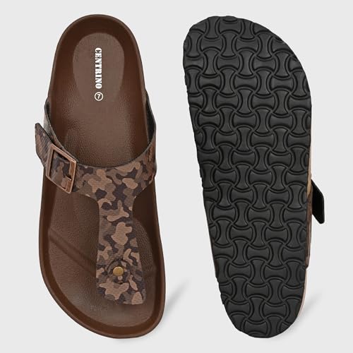 Image of Centrino Men's Berkin-Style Slip-On Sandals | Open Toe Design | Soft PU Footbed | Lightweight & Comfortable | Arch Support | On-Grip Sole | Casual Outdoor Wear (9214)