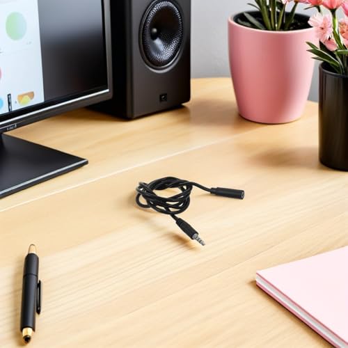 Cable de extensión de audio 3.5 mm macho a hembra SHINEOFI de 10.27 cm pack de 5 unidades para PC 6