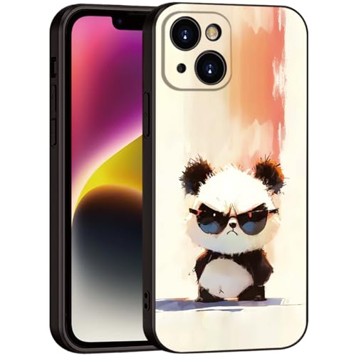 Cute Panda with Sunglasses for iPhone 14 Case- Cartoon Soft Shockproof Cover for Girls & Women & boy & Men(B1- Cool Panda with Sunglasses)