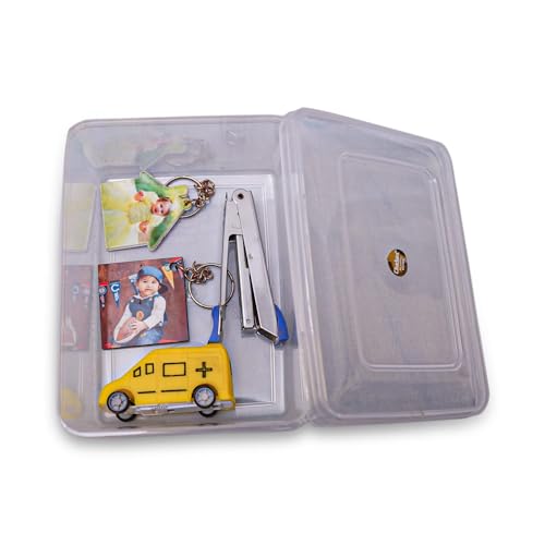 Image of Chetan Rectangle Plastic Storage Boxes, Transparent Containers, Small Boxes for Jewellery /Medicines /Stationery /Cosmetics /Accessories (LXBXH- 16 x 12 x 7 cm) (Pack of 8) (Size No - 3)