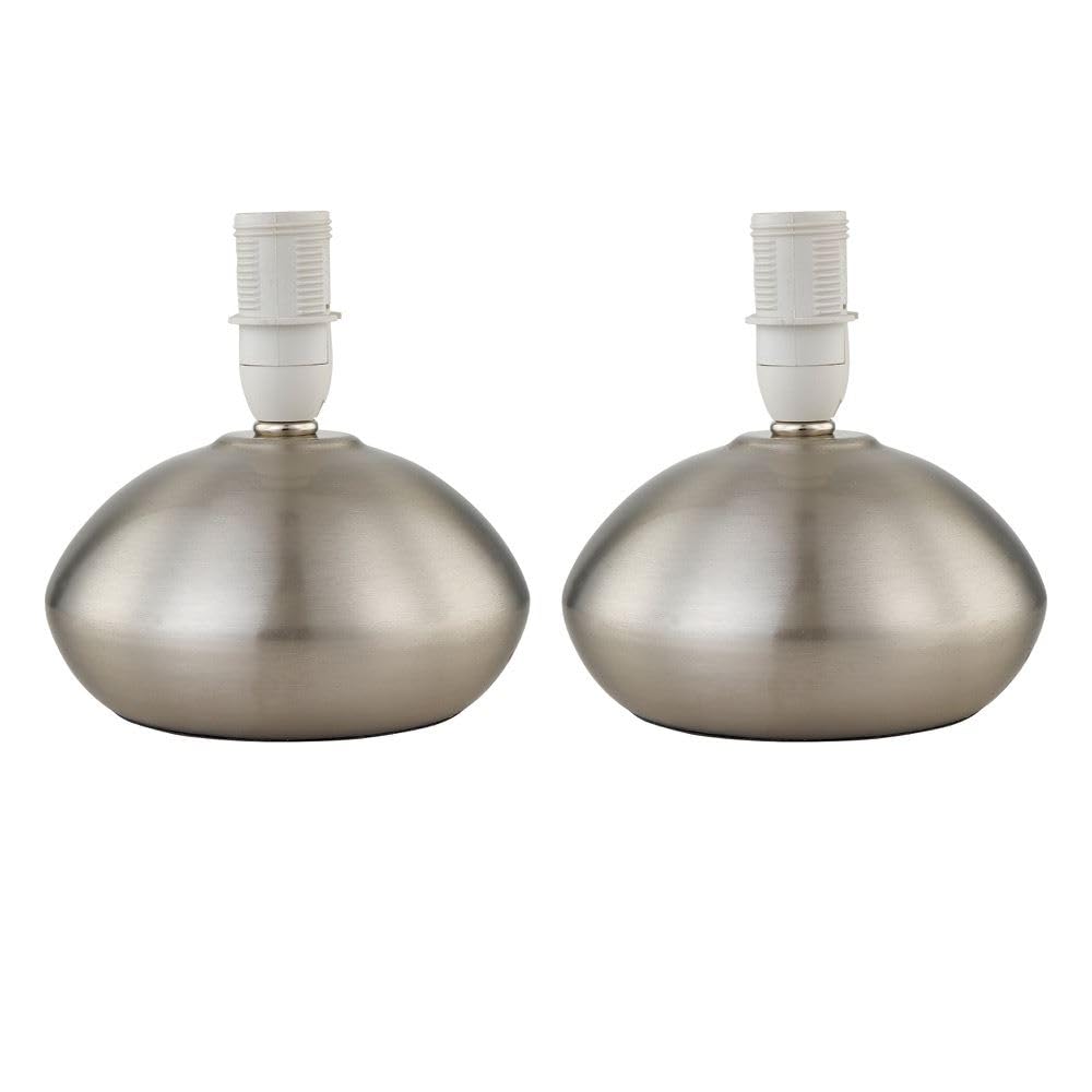 First Choice Lighting Set Of 2 JensonBrushed Chrome 23Cm Touch Table Lamp Bases from B&Q