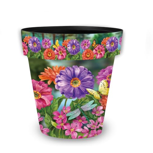 Briarwood Lane Spring Planter 11.75 x 11 x 11 Zinnias in Bloom Medium