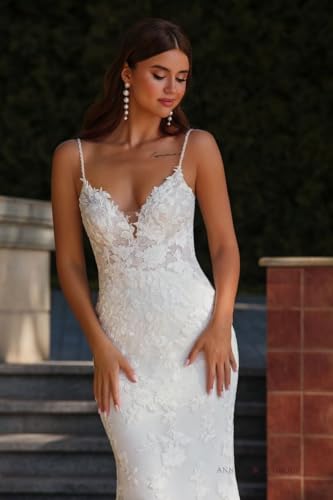 Mermaid Wedding Dress for Bride 2025 Ivory Off Shoulder Boho Wedding Gown with Train US04