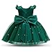NNJXD Princess Girl Birthday Party Dress Bowknot Kids Dresses Flower Wedding Gown 2070 Green (6Y) 5-6 Years