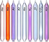 5/6/10 Pezzi Tubi In Vetro Per Gas Rari, Set Di Tubi Luminosi A Gas Nobile Al 99,999%, Include He, Ne, Ar, Kr, Xe, N2, O2, H₂, Co2, Aria, Per Collezione, Esposizione, Insegnamento, Regalo, Senza