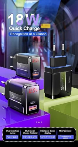 Chargeur Rapide & Câble USB-C DrPhone OptiCharge C HALO5 PD 18W - 5