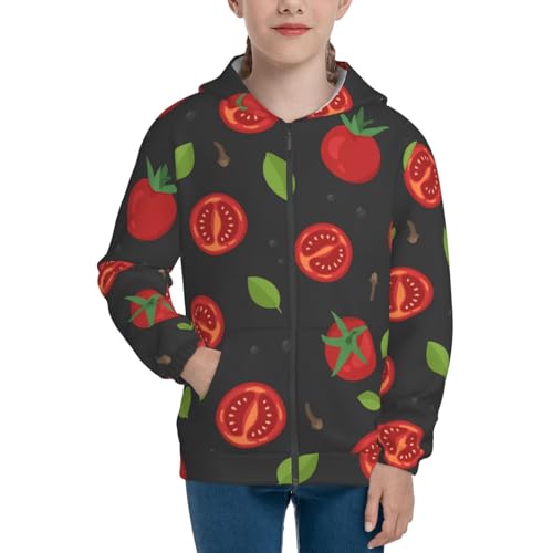 Tomatoes1 Kid Hoodies Boys Zip Up Sweatshirts Girls Pullover with Pocket3