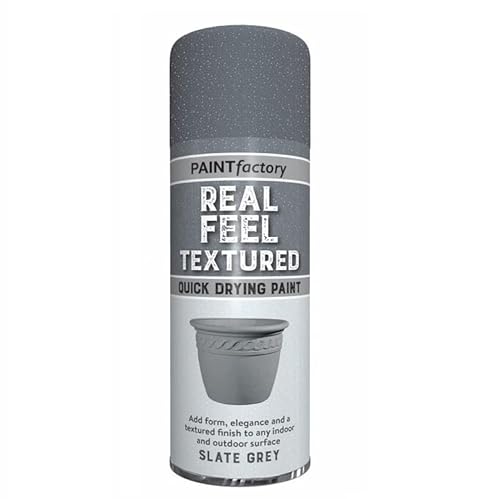 SuperGift.com 400ml Slate Grey, Real Feel Textured Spray Paint, Real Feel Finish, Quick Drying, Durable Multi-Surface Aerosol Paint for Indoor and Outdoor Use