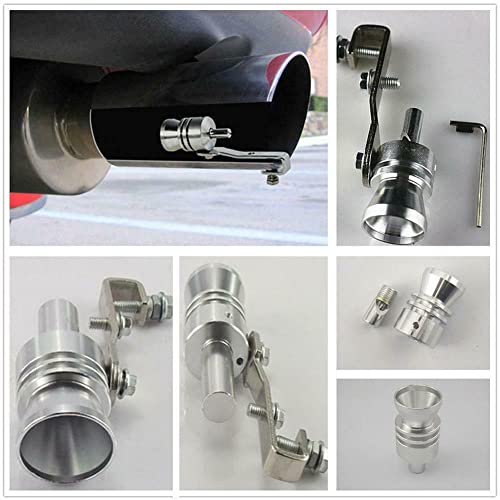 Universal Simulator Whistler Exhaust Turbo Whistle Pipe Sound Muffler Blow Off Car Styling Tunning Xl 2Pcs Sliver #TOP6