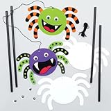 Baker Ross AX259 Halloween Spinner Puppen Bastelset für Kinder - 8 Stück, Kreative Künstler- und Bastelbedarf zum Basteln und Dekorieren zur Winterzeit