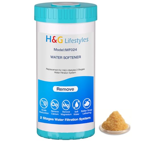 Image of H&G Lifestyles Whole House Water Softener Filter Cartridge Replacement, Calcium Inhibitor Water Filter, Anti-Scale Filter, Fits Any Standard 10 inch x 4.5 inch Water Filter System