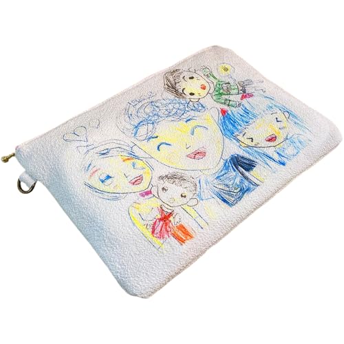 [簡単]子供の絵で作る丹後ちりめんふらっとポーチ サイズ:約26㎝×20㎝