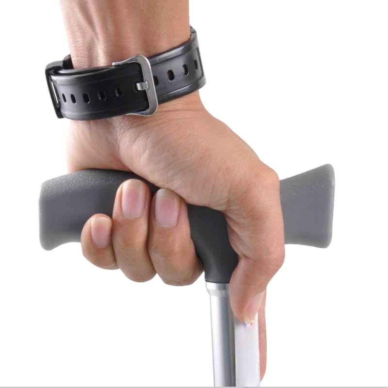 Height Adjustable Quadruped Crutches Stainless Steel Medium Base