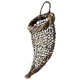 Gewebter Korb 10 Zoll rustikales Horn der Freien Ernte Herzstück handgewebte Herbsttisch Mittelstücke für Thanksgiving-Tisch Mittelstücke Fall Party Dekorationen