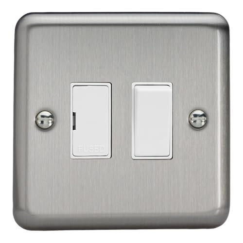 Image of Varilight Switched Fused Spur - Value Matt Chrome with White Insert, XS6W
