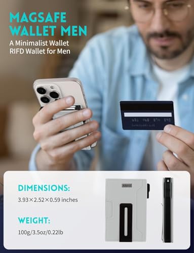 Image of Ridge Wallets for Men,Magsafe Wallet with money clip,Pop up wallet | Magnetic Wallet for iPhone 17 /16 /15 /14 /13 Series,Phone wallet Holds 8 Cards & Bills,Ridge Wallet for Fathers day gift ideas
