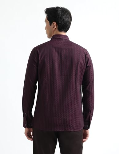Image of Arrow Checked Slim Fit Mens Formal Shirt - Cotton, Breathable & Comfortable, Full Sleeves Shirts for Men