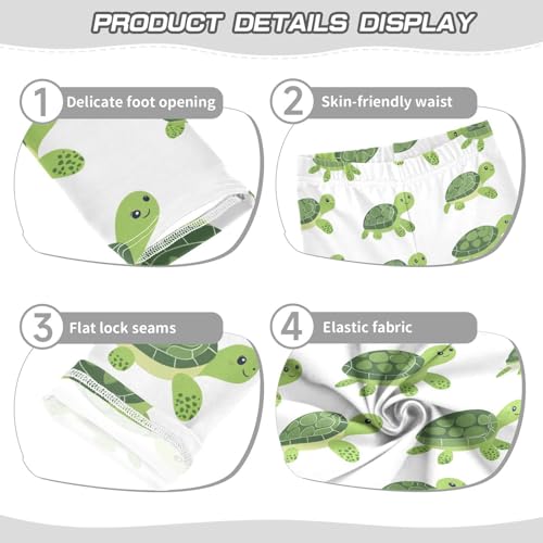Girls Leggings Green Turtles Soft Toddler Leggings for Girls Kids Pants Size 4T-10T3
