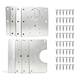 8Pcs Cabinet Hinge Repair Plate Kit, Hinge Fixing Brackets with Screws
