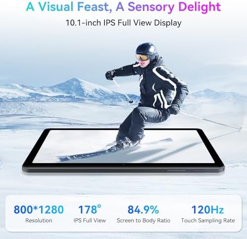 Tablet 10 Inch, Android 16 Tablet with Gemini AI,12GB RAM + 128GB ROM + 2TB Expandable, 120Hz HD Display, 6000mAh with Fast Charging, 5G WiFi, GPS, 2-Year Manufacturer Warranty - 5