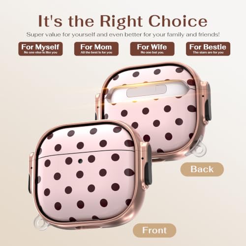 Image of for AirPods 4 Case with Safety Lock, Magsafe Compatible, Pink Polka Dots