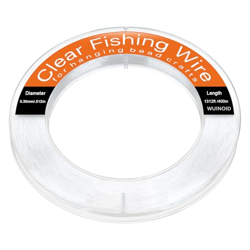 Image of Clear Fishing Line Wire 755 ft, Invisible Monofilament Fishing Line Wire, Nylon String for Hanging Balloons Garland Crafts Picture Decorations, Clear String Threads Cords WUINOID