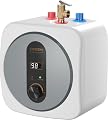 Fisoceny Under Sink Instant Water Heaters 2.5 Gallon Mini Tank Water Heater 110V,120V Digital Display RV Small Hot Water Heater with T&P Vavle 3-Way Water Diverter