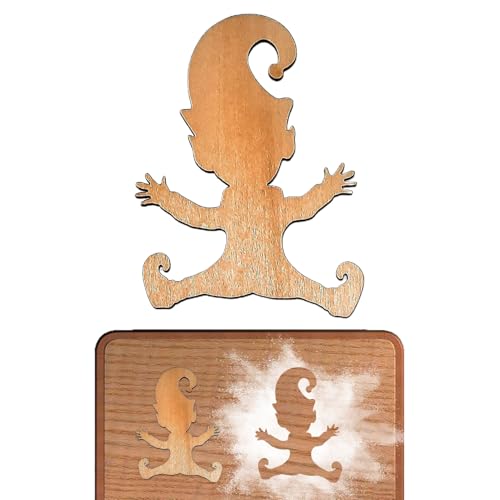 Plantilla de huella de gnomo de Navidad | Plantilla de Navidad para decoración de interiores | Plantillas de madera para suelos, plantillas de suelo, decoraciones de ventanas
