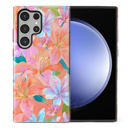 Coque Samsung Galaxy S24 Ultra antichoc givrée, un design floral tropical élégant pour femme