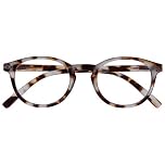 OPULIZE Zen Reading Glasses Cool Round Frame Spring Hinges Scratch Resistant Matt Light Brown Tortoiseshelll Mens Womens R24-1T +3.50
