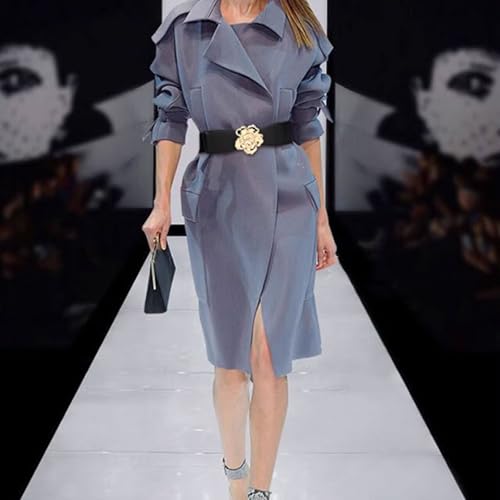 Flower Women's Decorative Belt Versatile Elastic Wide Waist Belt Boho-Chic Corset Belt for Skirt Sweater Coat4