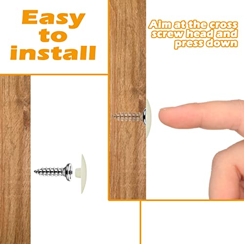 1152 Pcs Self-Adhesive Screw Hole Stickers and 120 Pcs Screw Cap Covers, 15 mm Waterproof Dustproof Self Tapping PVC Plastic Cap Cover Sticker for Wood Furniture Cabinets Wall Desk, 12 Colors - Thumbnail 4