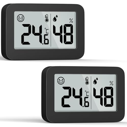 Doomay Mini HigróMetro TermóMetro Interior, Medidor De Humedad Digital Con BotóN De Interruptor Celsius Fahrenheit, Monitor De Temperatura Del Medidor De Humedad(2)