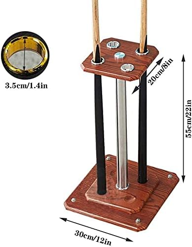 Billiard Pool Cue Stick Holder,Pool Cue Racks,0903Billiards Snooker Accessory,Billiard Cue Racks,Metal Eyelet, Holds up to 4 Cues, for Gyms Door/Gym Play Centers,Walnut(Color:White)