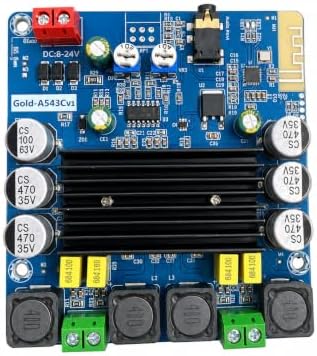 DHRUVPRO Gold-a543cvr Class D Amplifier Board TPA3116D2 Dual Channal 100W And Bluetooth 5.0 Power DC 12-24Vy DC 12-24v Powered