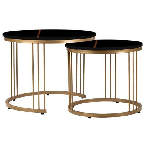 Image of Wakefit Frappe Coffee Table I Marble Finish I Vitrified Tile Top I St. Laurent