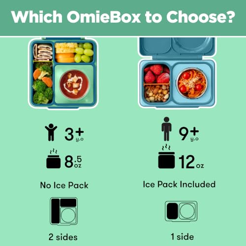 Image of Omie OmieBox Kids Insulated Leakproof Bento Lunch Box with Food Jar (Meadow) (Pack of 2)