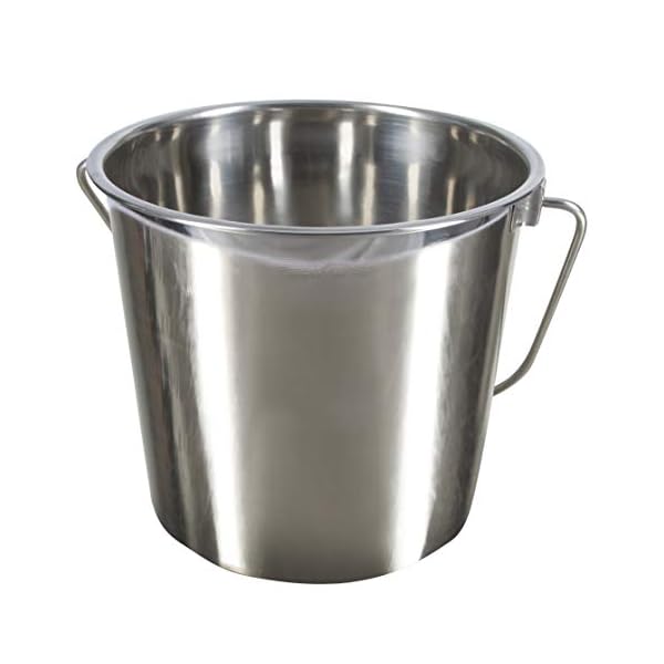 Kerbl Edelstahleimer (FassungsvermÃ¶gen 5,7 l, innen und auÃen hochglanzpoliert, mit Tragegriff) 29375
