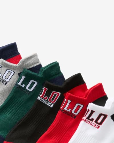 Polo Ralph Lauren Mens Socks Big Polo Logo Low Cut - 6 Pack - Red, Green, Blue and Black Polo Socks2