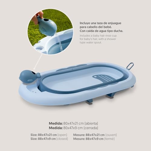 Baignoire bebe pliable Interbaby, le cadeau naissance bleu idéal - 2
