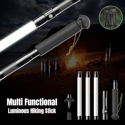 Bastones de senderismo multifuncionales de aluminio con linterna incorporada 4
