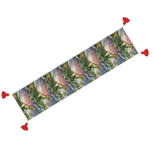 Chemin de table de Noël avec pompon pour protéger et embellir une table terne - 3