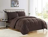 Sweet Home Collection Down Alternative Comforter All Season Warmth Luxurious Plush Loft Microfiber Fill Duvet Insert Bedding, King, Brown