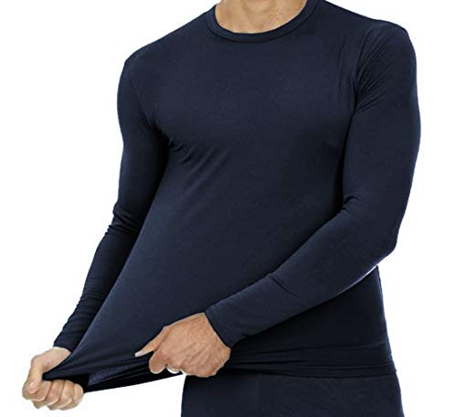 9M Mens Ultra Soft Thermal Shirt - Compression Baselayer Crew Neck Top - Fleece Lined Long Sleeve Underwear2