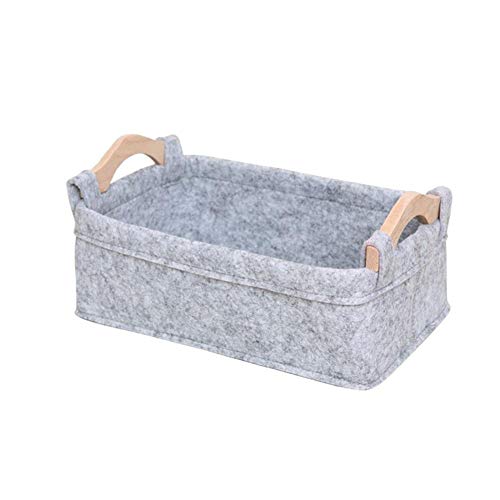 yestter Filzkorb Als Wäschekorb Oder Zur Aufbewahrung Von Spielsachen, Grau Mit Griff Einfache Tischdecke Frischer Stil Cover