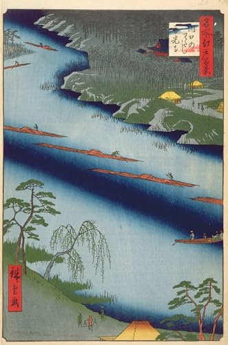 Peinture murale Hiroshige sur toile de lin haut de gamme pour intérieur raffiné