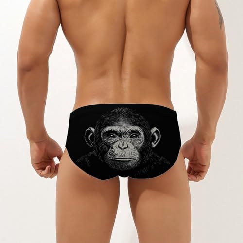 Chimpanzee Monkey Men's Swim Brief Sexy Bikini Swimwear Swimsuit Trunks Bathing Suits2